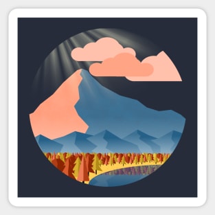 Landscape with big mountain Sticker